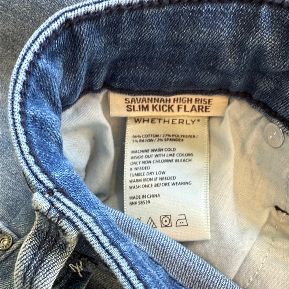 Whetherly Jeans Savannah High Rise Kick Flare Women's Blue Jeans 31 - Picture 5 of 7